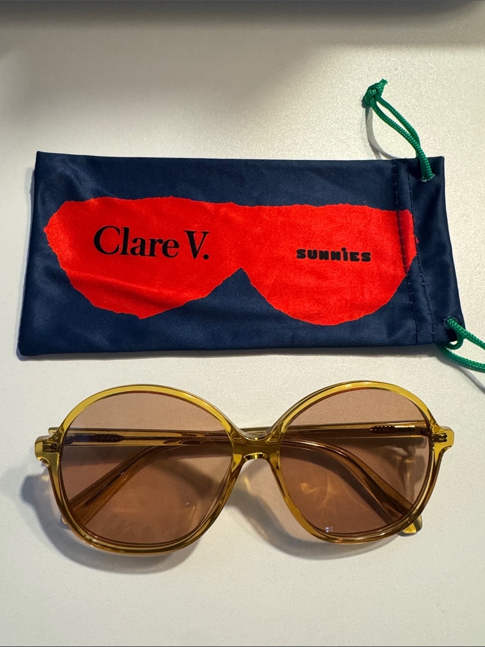 Clare V. Yellow and Tan Jane Sunglasses